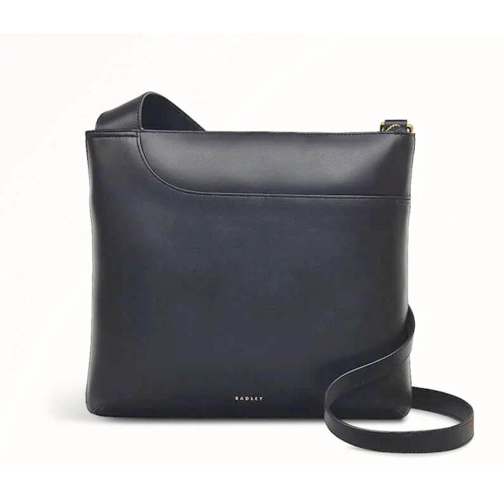 Radley London Black Leather Pockets Large Ziptop NS Cross Body Bag